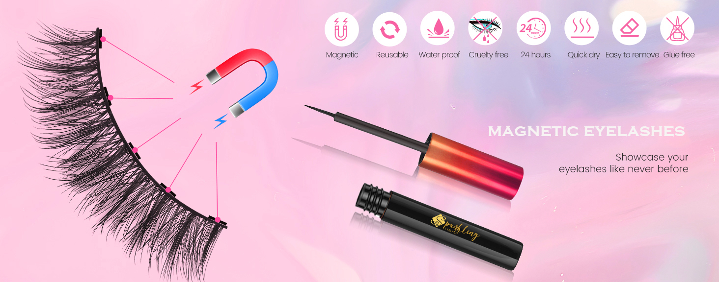 Отримайте ідеальний блискучий вигляд із магнітним набором Pingdu Sparkling Eyelash® 3D Magnetic Eyelash Kit